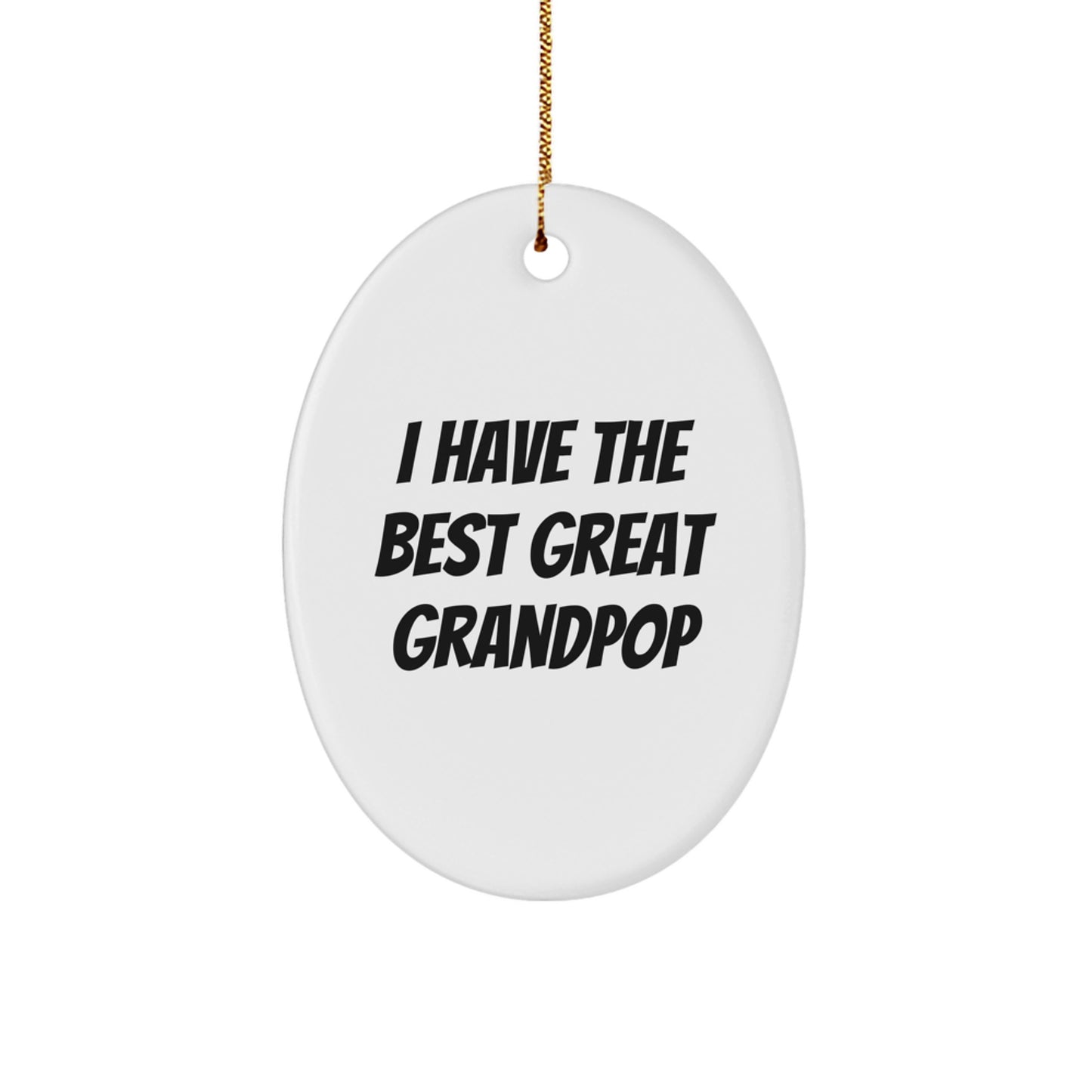Funny Grandpop Gifts from Men to Men - Oval Ornament for Great Grandpop on Christmas Unique Gifts - Image 1