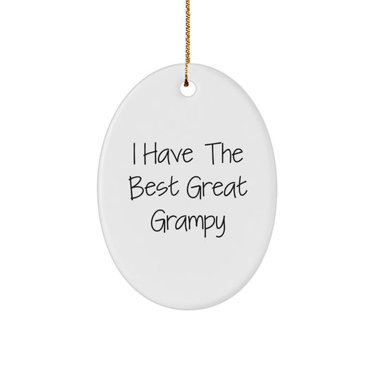 Funny Grampy Oval Ornament Gifts from Family, Grampy Christmas Unique Gifts for Men, I Have The Best Great Grampy - Image 1