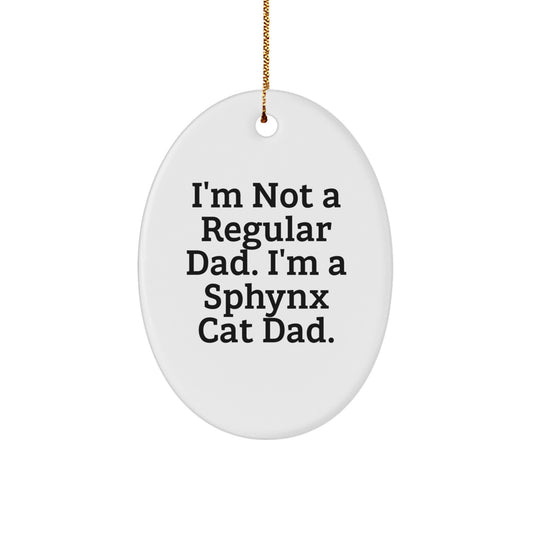 Funny Sphynx Cat Dad Christmas Oval Ornament Gifts from Men to Sphynx Cat Lovers - Image 1