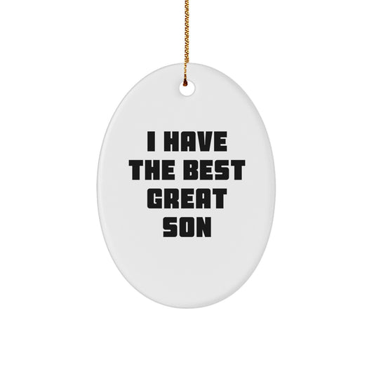 Funny Son Christmas Oval Ornament Gifts from Mom to Son - Image 1