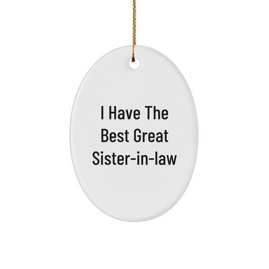 Funny Sister-in-law Gifts from Family, Oval Ornament with  - Image 1
