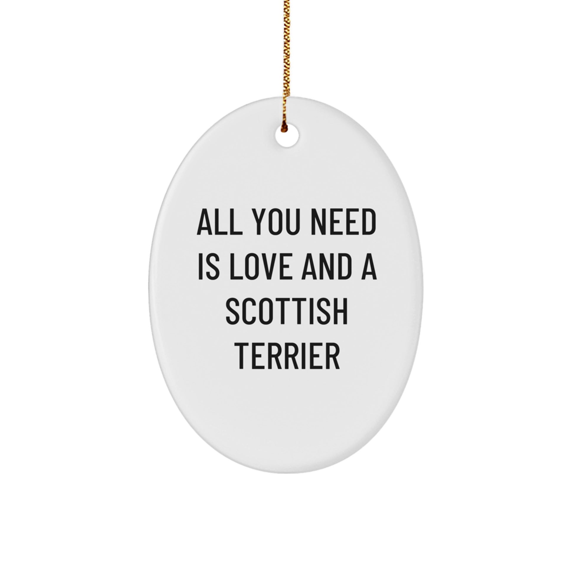 Funny Scottish Terrier Dog Oval Ornament Gifts from Family to Love Christmas Unique Presents - Image 1