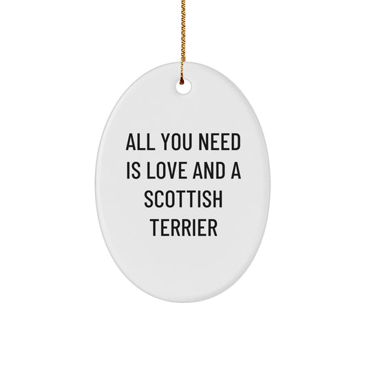 Funny Scottish Terrier Dog Oval Ornament Gifts from Family to Love Christmas Unique Presents - Image 1