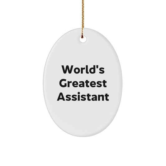Funny World's Greatest Assistant Christmas Oval Ornament Gifts from Friends for Assistant - Image 1