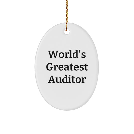 World's Greatest Auditor Funny Oval Ornament Gifts from Family for Auditor Christmas - Image 1