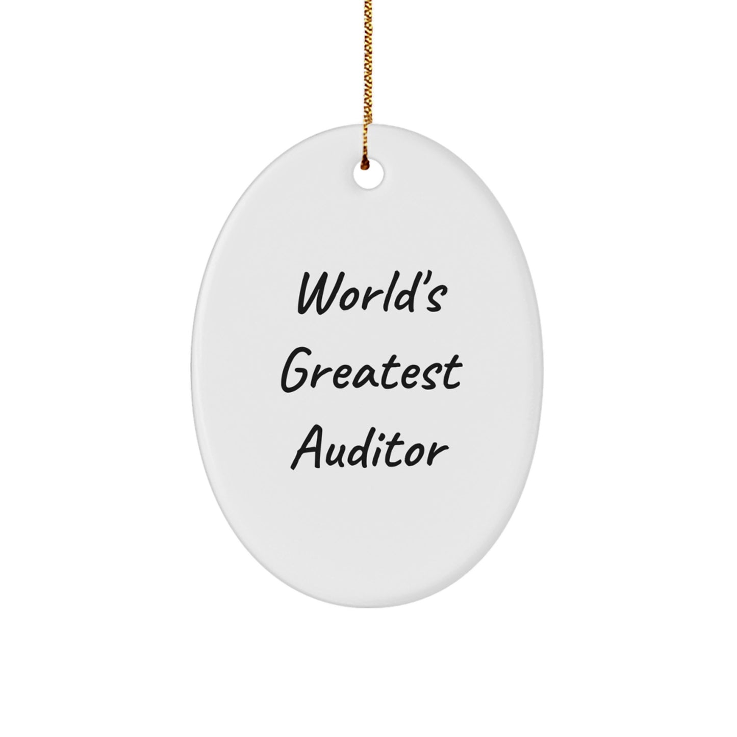 Funny Oval Ornaments for Auditor Friends and Family, Gifts from Men, Women, Coworkers, Christmas Unique - Image 1