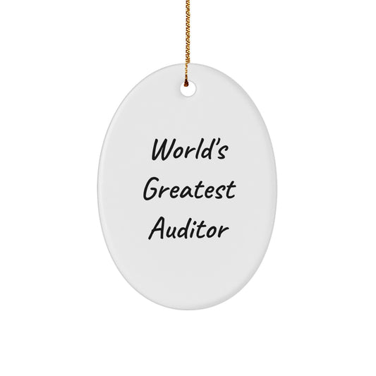 Funny Oval Ornaments for Auditor Friends and Family, Gifts from Men, Women, Coworkers, Christmas Unique - Image 1