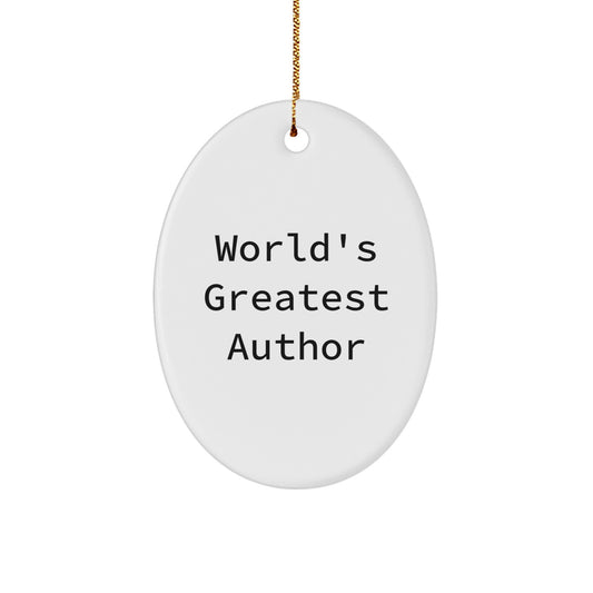 World's Greatest Author Keepsake Elegant Christmas Ornament for Him Gift - Image 1