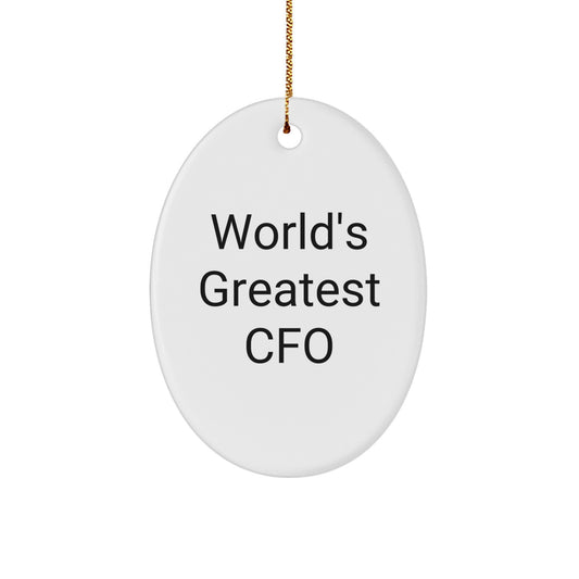 Funny CFO Gifts from Friends, 'World's Greatest Cfo' Oval Ornament for CFO Men, Unique Christmas Unique Gifts for CFO - Image 1