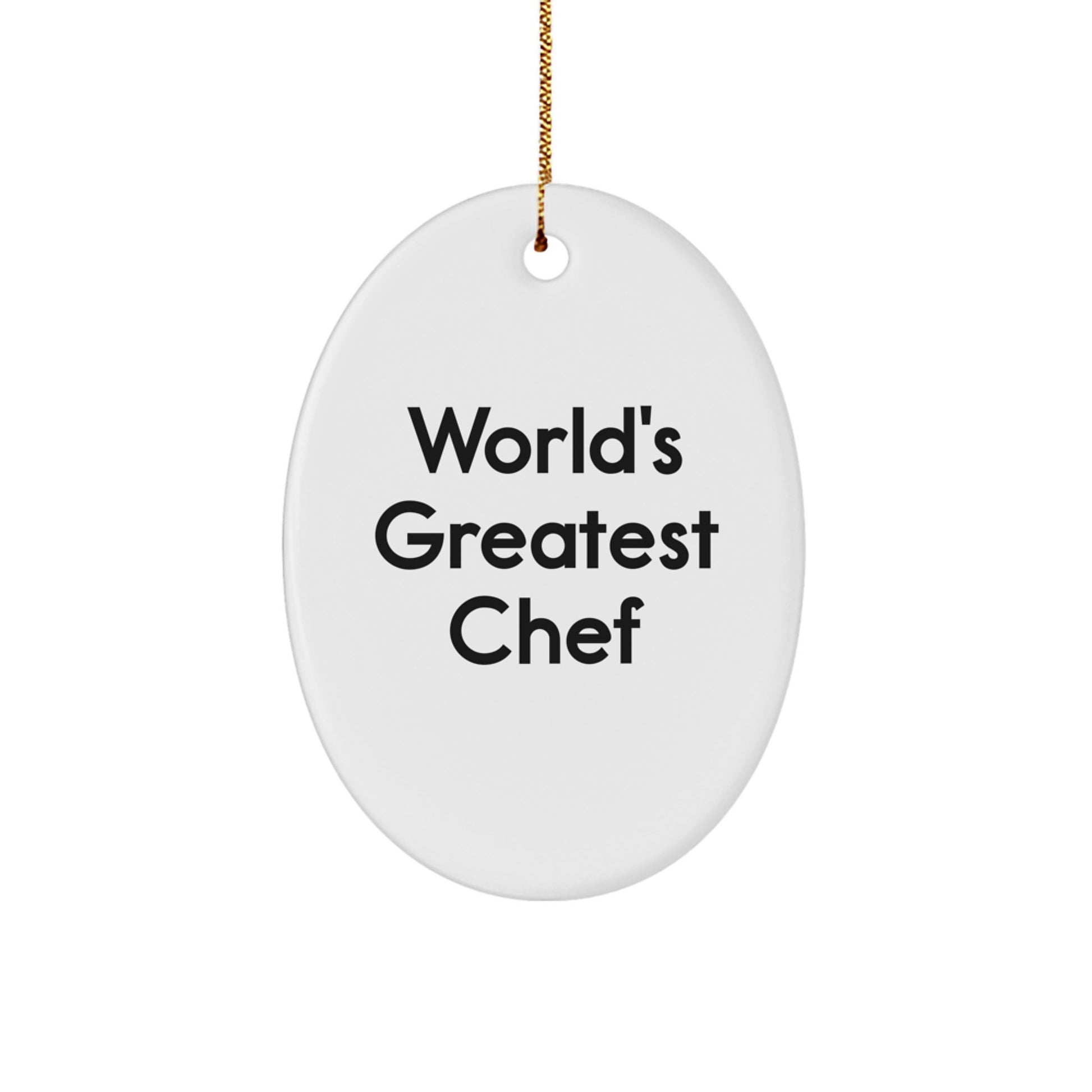 Funny Chef Gifts from Men to Friends Christmas Unique Oval Ornaments with 'World's Greatest Chef' Quote - Oval Ornament - Image 1