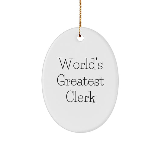 Clerk Keepsake Christmas Ornament Gift for Him – Office Desk Champion - Image 1