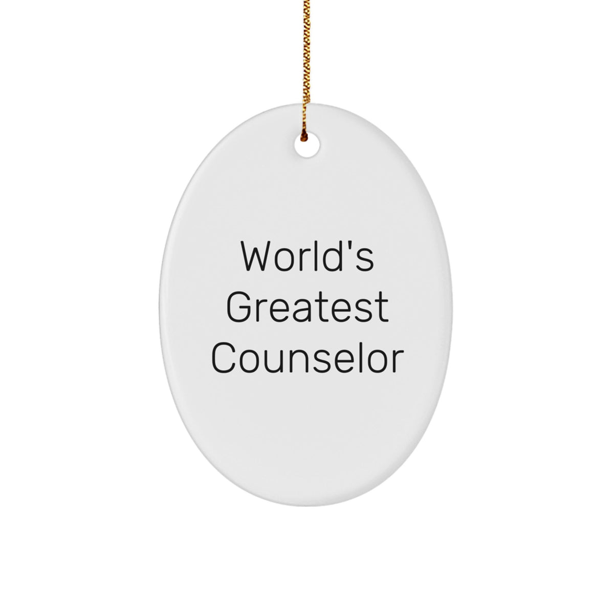 Oval Christmas Ornament Gift for Coworkers World's Greatest Counselor - Image 1
