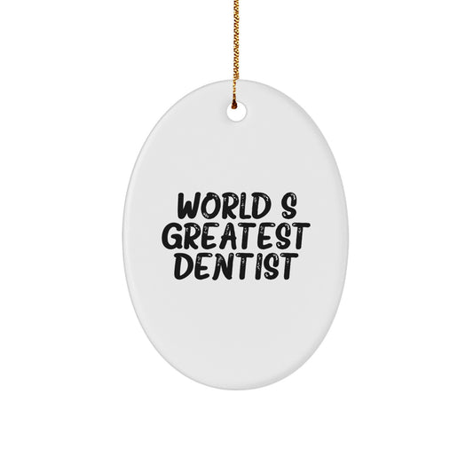 Family's Dentist Gift World's Greatest Dentist Christmas Ornament - Image 1