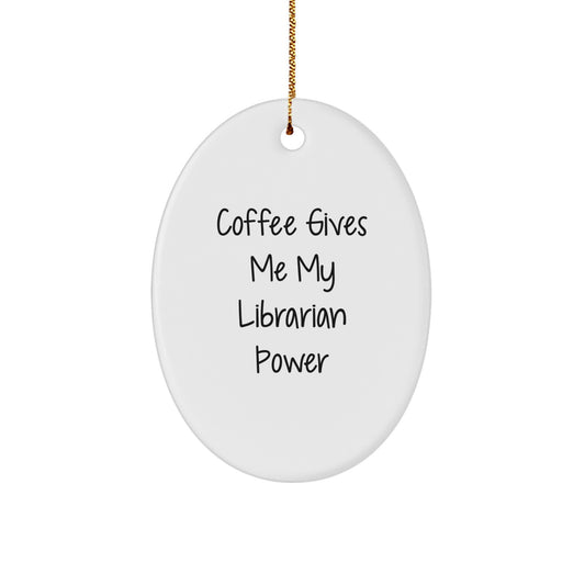 Funny Librarian Decorations, Oval Ornament Gifts from Friends for Librarian, Christmas Unique Presents - Image 1