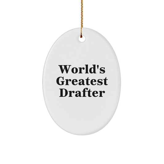 Funny Drafter Gifts from Friends for Drafter Men Oval Ornament - Christmas Unique Gifts - Image 1
