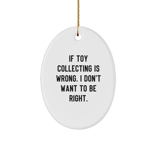 Funny Toy Collecting Oval Ornament Gifts from Friends for Christmas, Oval Shaped White Decorations - Image 1