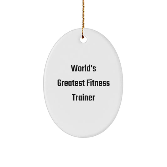 Funny Fitness Trainer Gifts from Men to Fitness Trainers Oval Ornament for Christmas Unique Gifts - Image 1