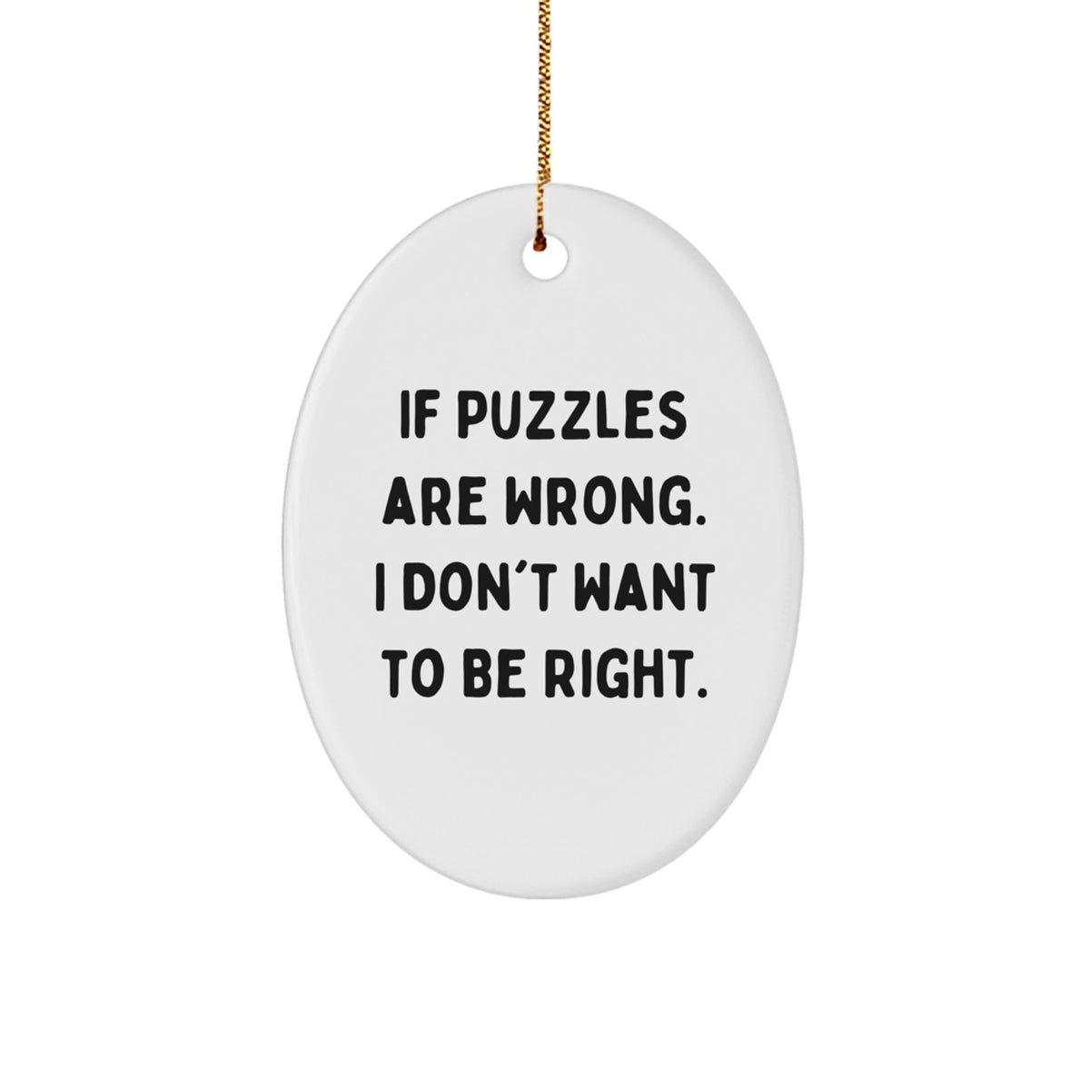 Christmas Puzzles Oval Ornament Funny Quote Gifts for Men Women Friends Coworkers Family - Image 1