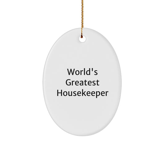 Housekeeper Oval Ornament Favorite for Happy Kids Christmas Unique Gift - Image 1