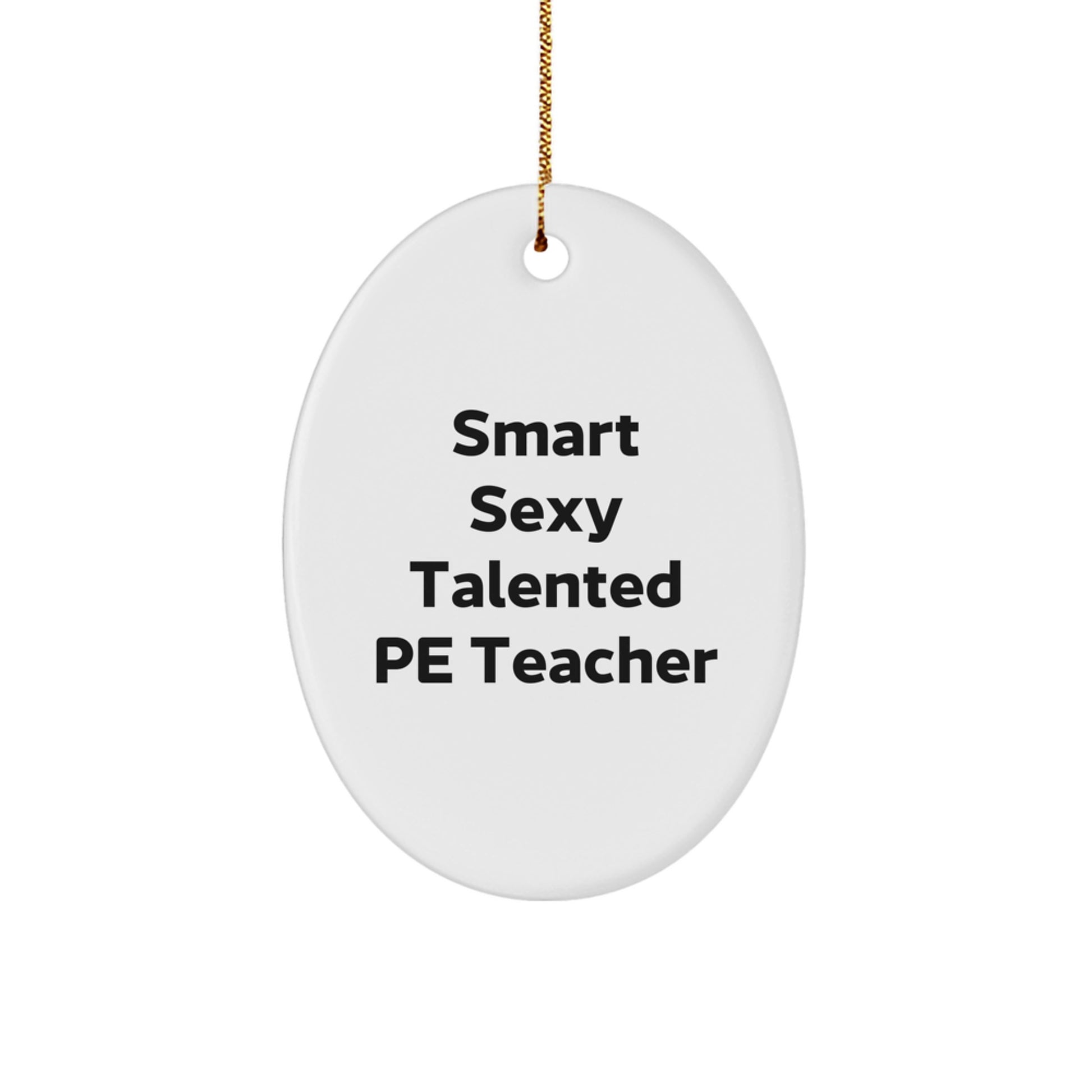 Funny PE Teacher Gifts, Inspirational Oval Ornament for Christmas Unique Gifts from Friends, Perfect for PE Teacher Home Decor, Gifts for PE Teacher, Unique PE Teacher Present - Image 1