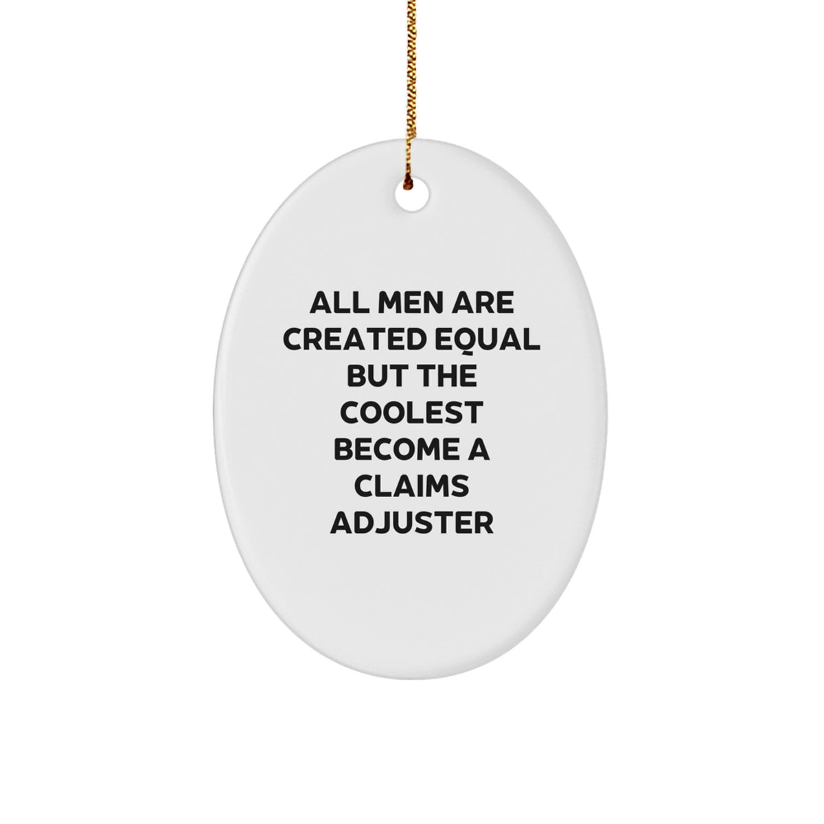 Christmas Gift Oval Ornament for Her Present Claims Adjuster Keepsake - Image 1
