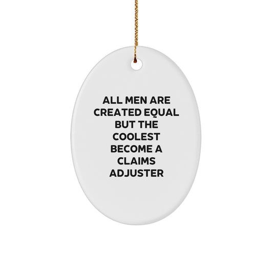 Christmas Gift Oval Ornament for Her Present Claims Adjuster Keepsake - Image 1