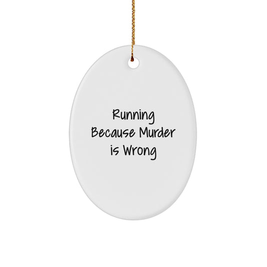 Funny Running Oval Ornament Gifts for Running Friends - Christmas Unique Gifts from Husband - Image 1
