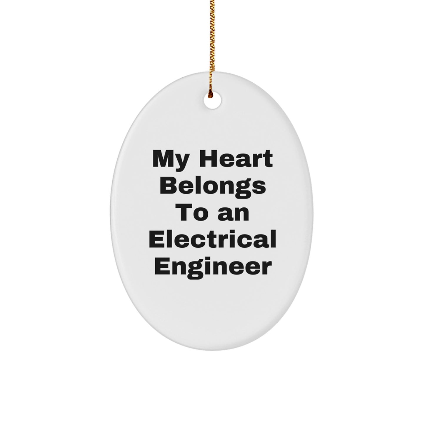 Funny Electrical Engineer Gifts for Men Oval Ornament Christmas Unique Presents from Friends and Family - Image 1