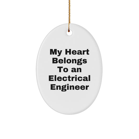Funny Electrical Engineer Gifts for Men Oval Ornament Christmas Unique Presents from Friends and Family - Image 1