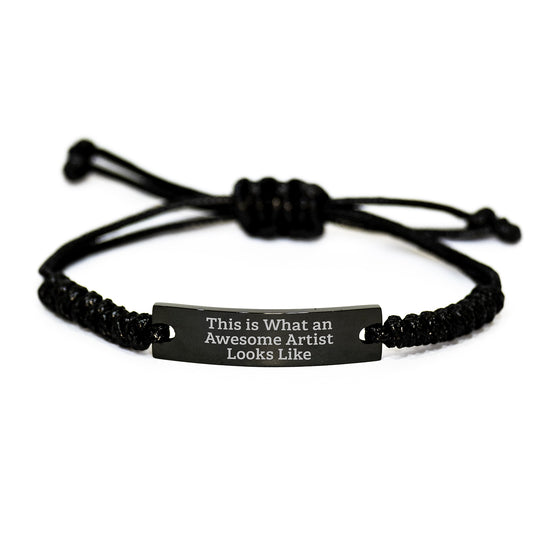 Funny Artist Gifts from Mom to Awesome Artist for Christmas Unique Gifts - Black Rope Bracelet - Gifts for Artist Friends - Image 1
