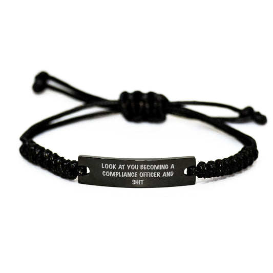 Compliance Officer Rope Bracelets Funny Quote Gifts from Family for Men Women Friends Coworkers Mother's Day Unique Presents - Image 1