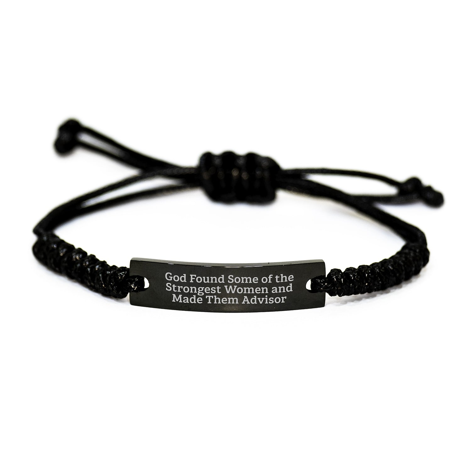 Funny Advisor Rope Bracelet Gifts from Women for Advisor Friends, Black Stainless Steel Interlaced Rope, Christmas Unique Gifts - Image 1
