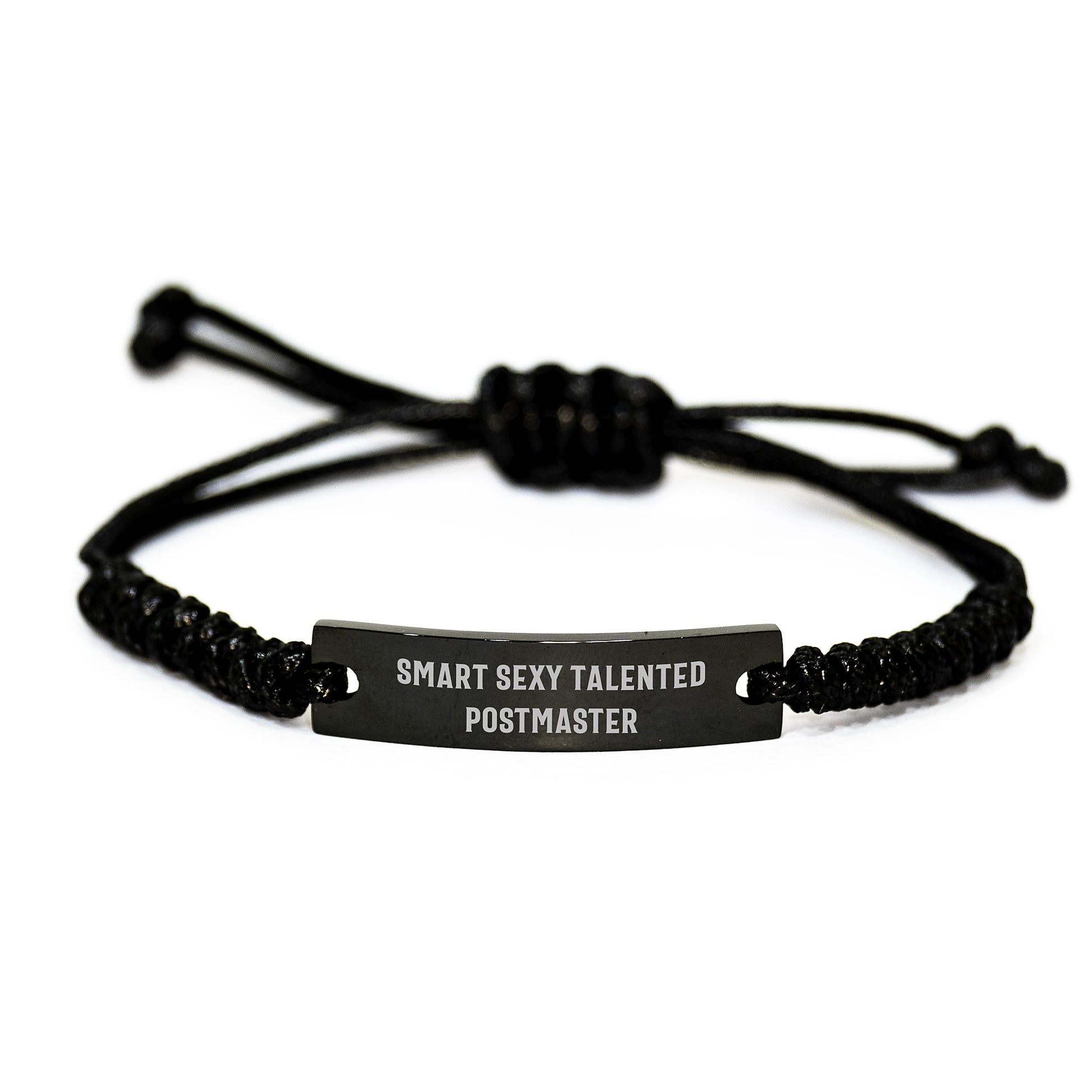 Smart Sexy Talented Postmaster Rope Bracelet, Gifts from Friends to Postmaster, Adjustable Rope Jewelry with Inspirational Quote, Graduation Unique Gifts - Image 1