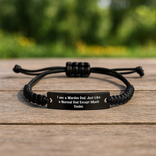 Warden Dad Gifts, Funny Rope Bracelet for Him, I Am A Warden Dad. Just Like A Normal Dad Except Much Cooler. Birthday Unique Gifts from Men to Warden - Image 2