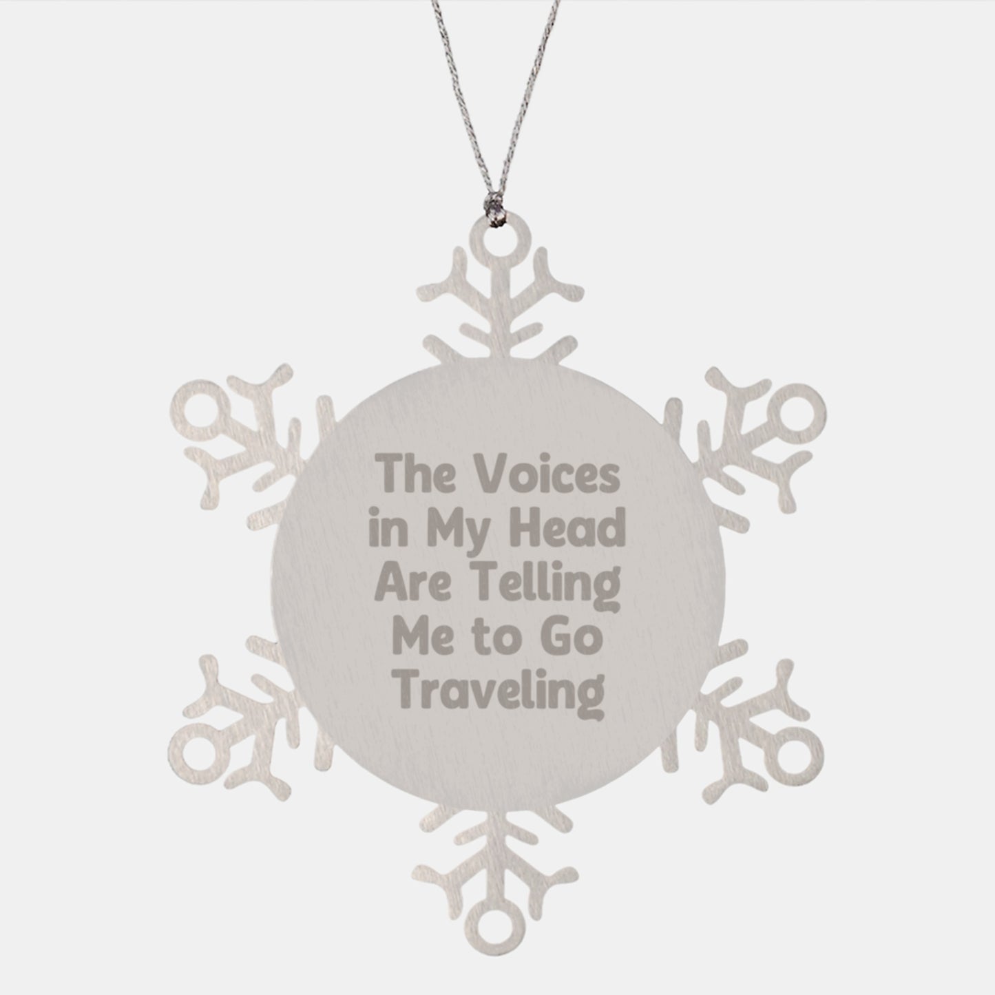 Funny Traveling Inspiration Gifts for Friends - Snowflake Ornament from Men - Christmas Unique - Image 1