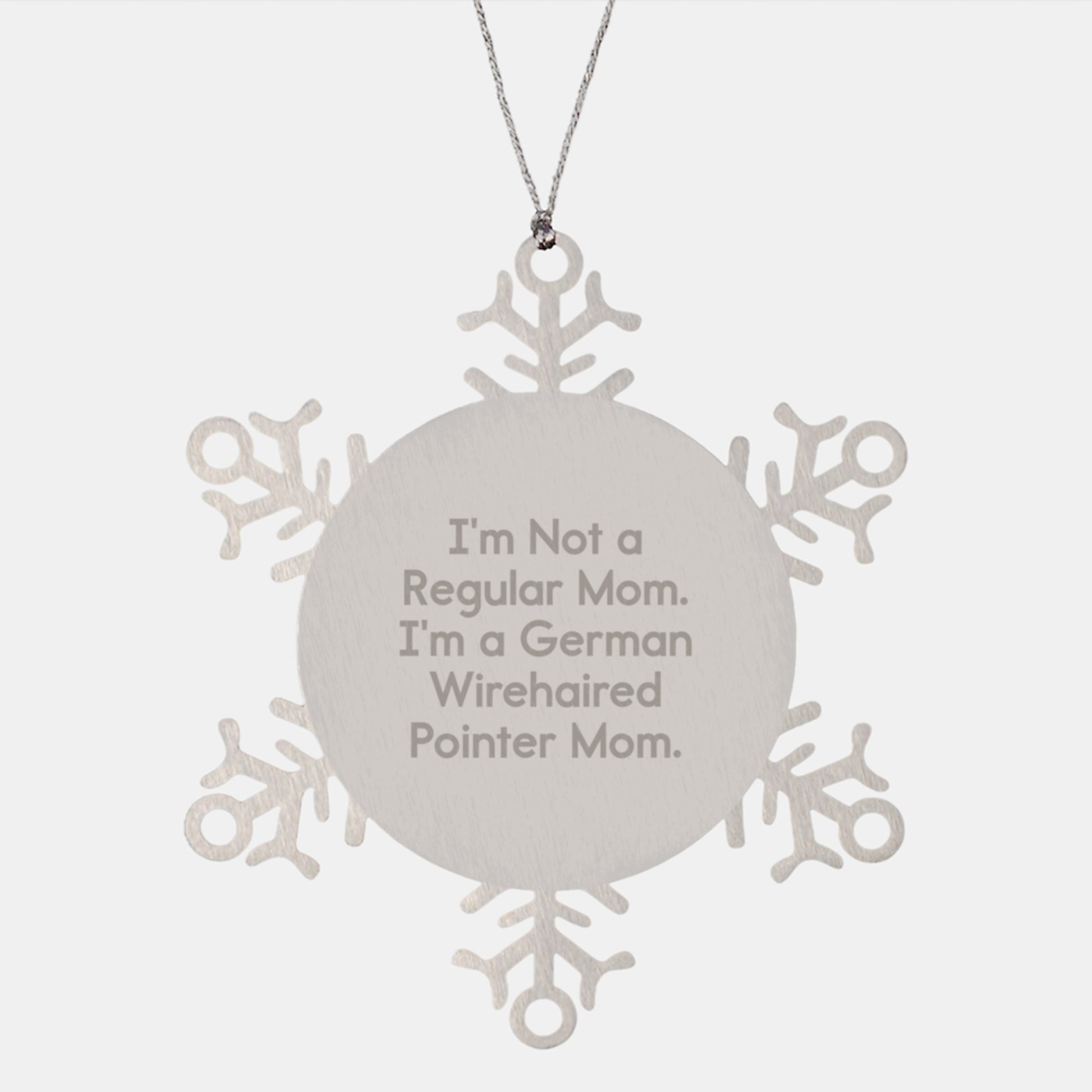 Funny German Wirehaired Pointer Dog Gifts from Mom - Christmas Unique Gifts for German Wirehaired Pointer Dog Mom Snowflake Ornament - Image 1