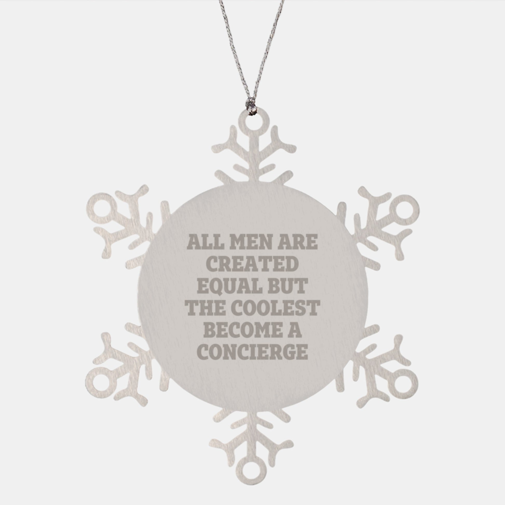 Funny Concierge Gifts from Men, Snowflake Ornament for Concierge, Inspirational Christmas Unique Gifts - Image 1