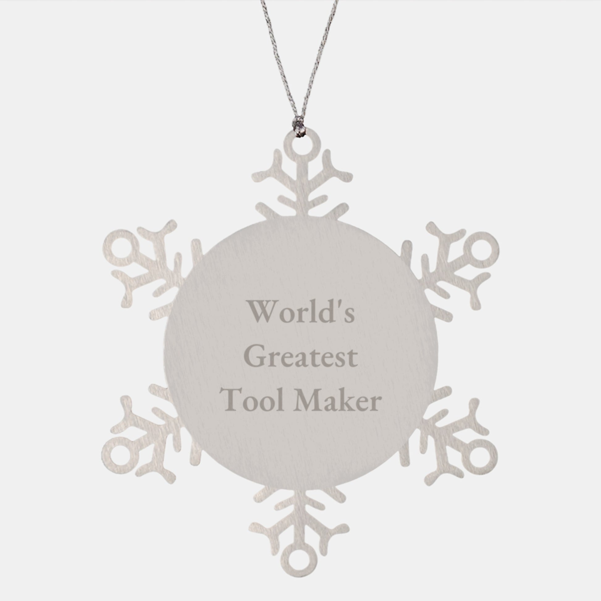 World's Greatest Tool Maker Funny Snowflake Ornament, Gift for Tool Makers from Friends, Unique Christmas Unique Gifts for Men, Women, or Family Members - Image 1