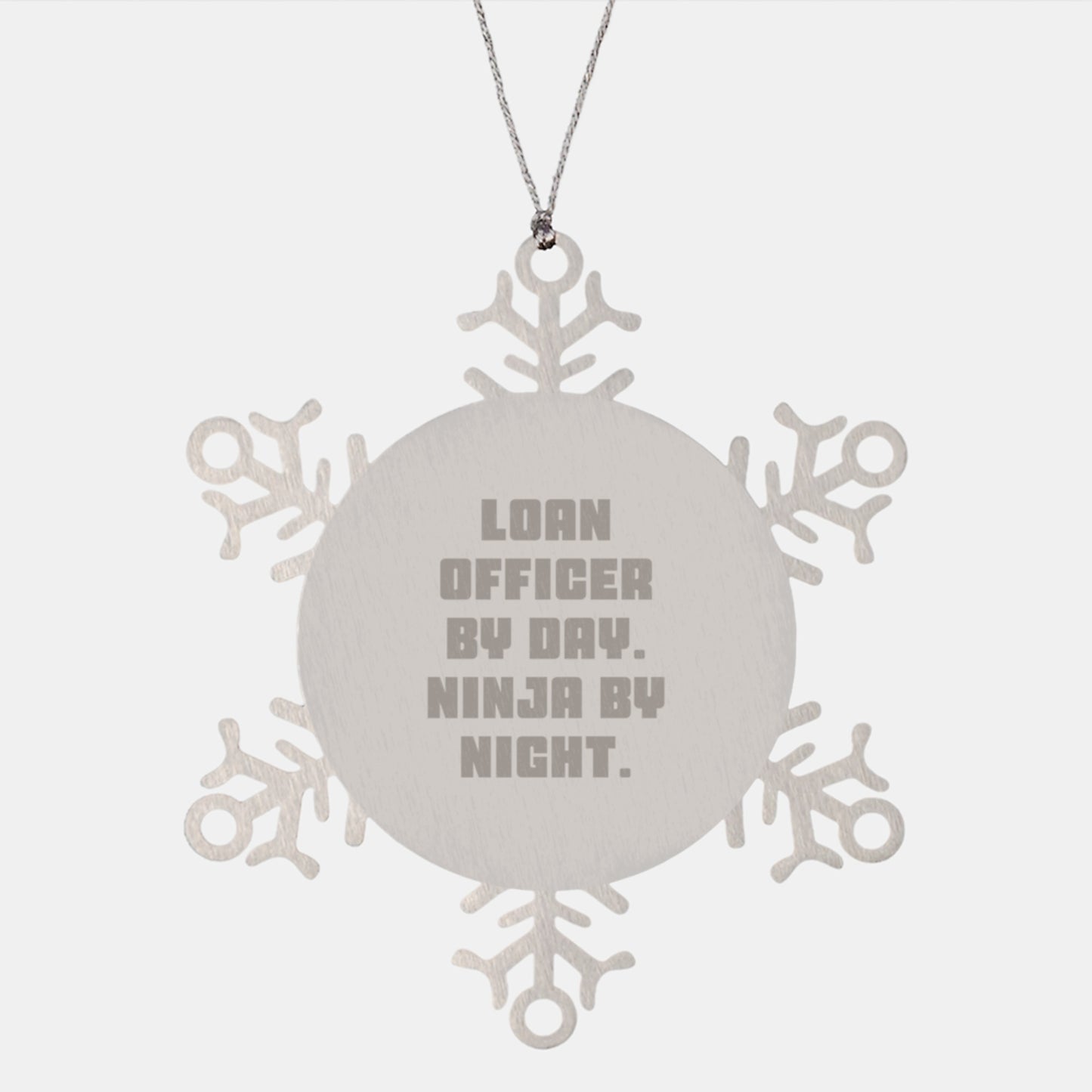 Funny Loan Officer Gifts, Unique Snowflake Ornament for Loan Officer Friends, Loan Officer By Day. Ninja By Night. Christmas Unique Gifts from Coworkers - Image 1