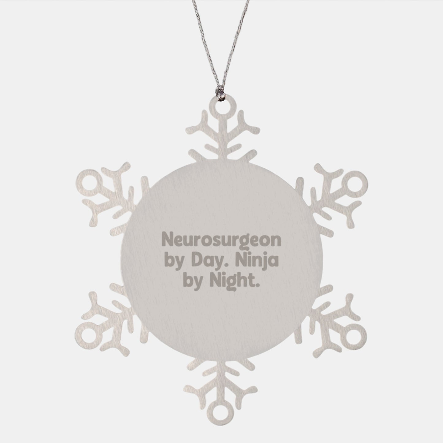 Inspirational Gifts from Friends for Neurosurgeons, Funny Snowflake Ornament, Christmas Unique Snowflake Decorations, Neurosurgeon By Day Ninja By Night Snowflake - Image 1