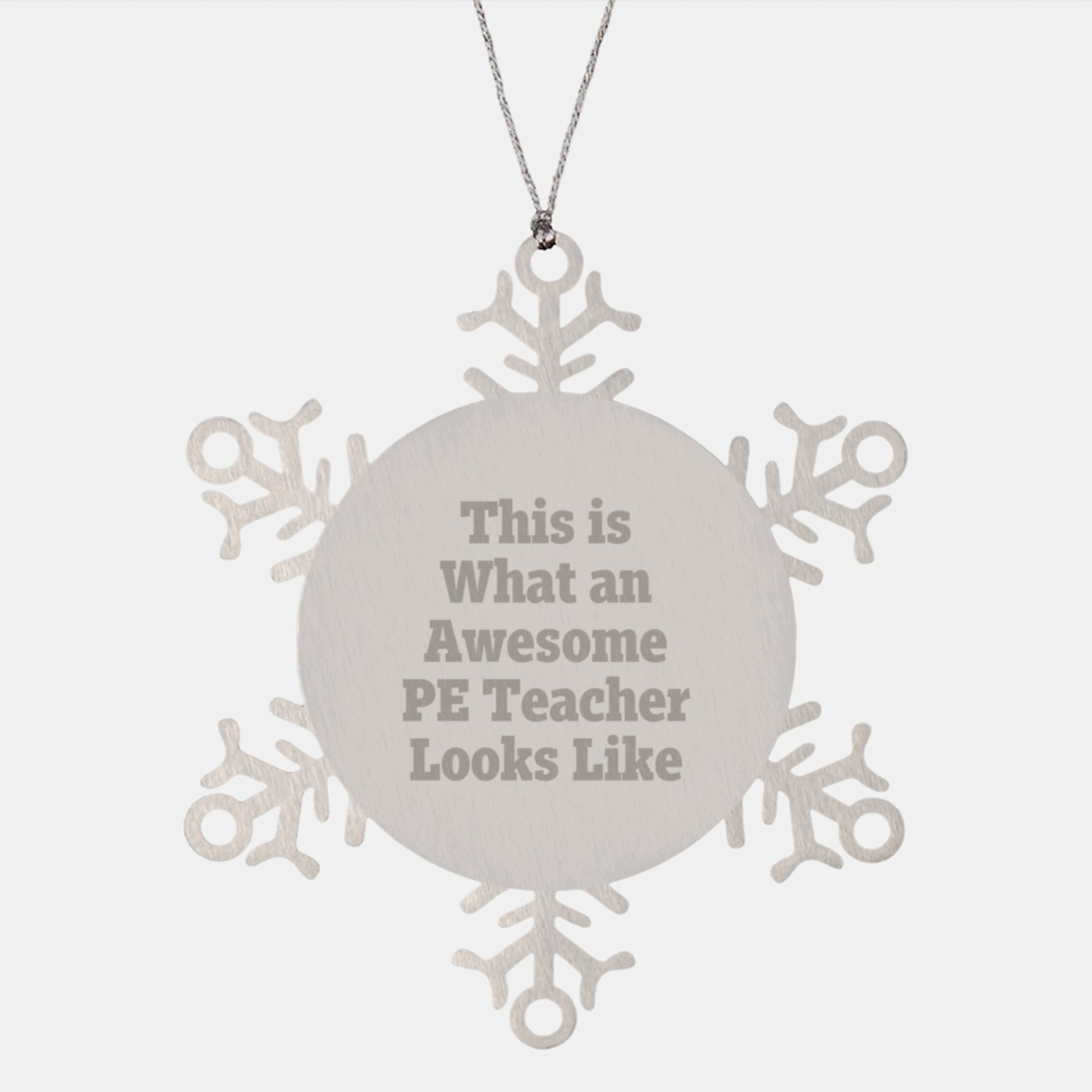 Funny PE Teacher Gifts from Friends for Men Women Christmas Unique Snowflake Ornaments - Image 1