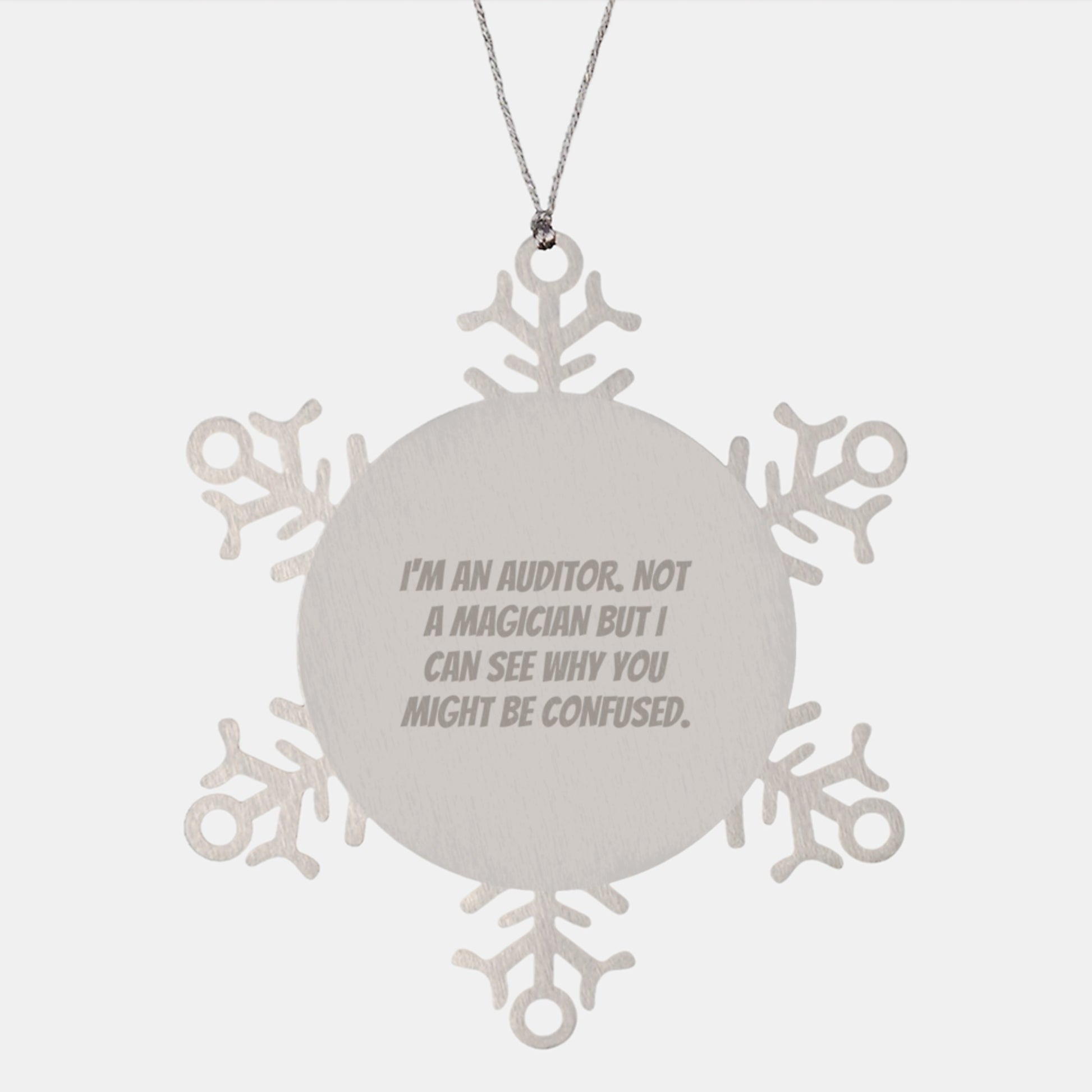 Auditor Christmas Unique Gifts from Friends to Auditor Men, Funny Snowflake Ornament, Unique Christmas Unique Gifts for Auditor, Not A Magician - Image 1
