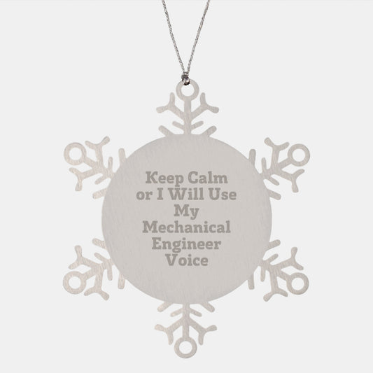 Funny Mechanical Engineer Gifts from Friends, Snowflake Ornament for Men, Christmas Unique Gifts - Image 1