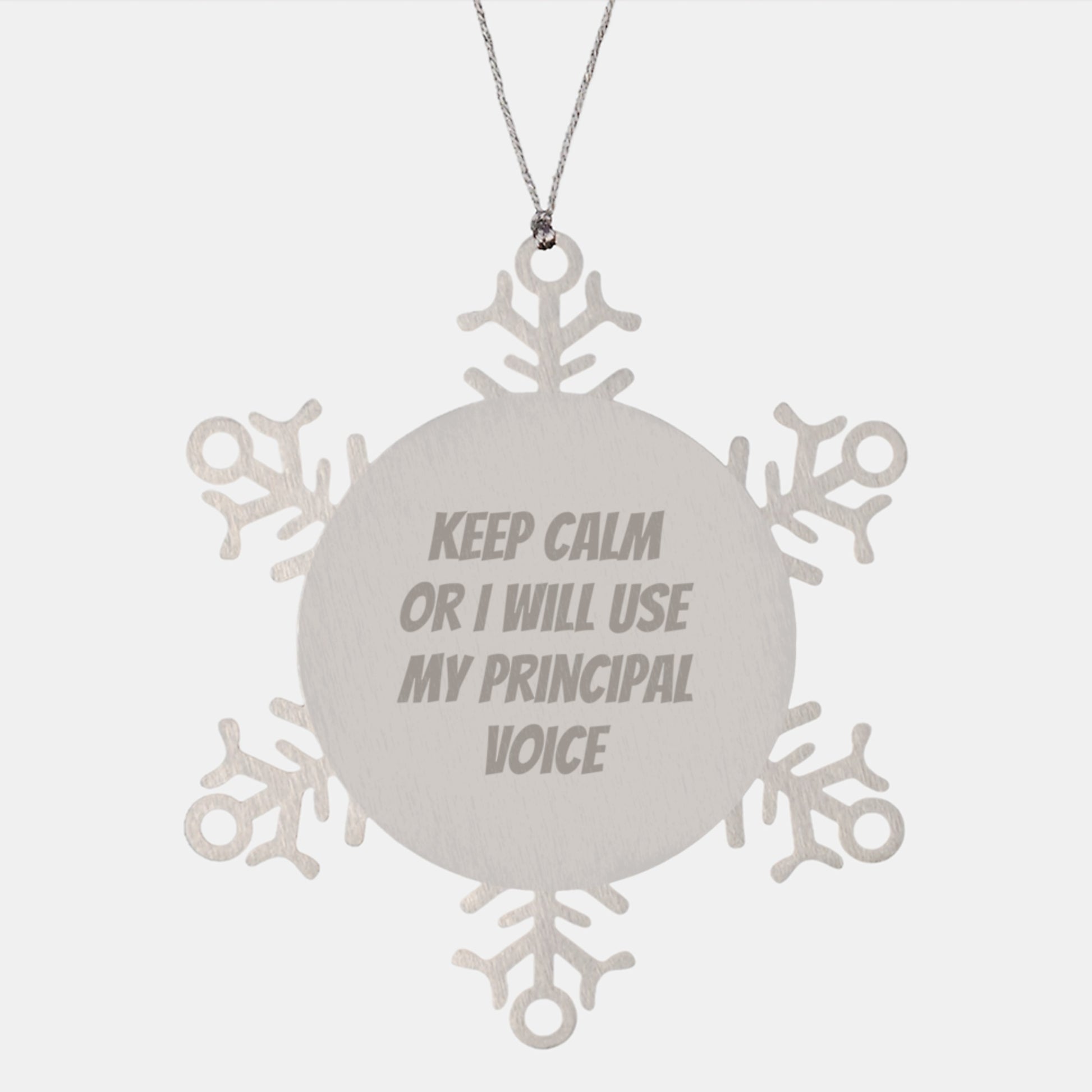 Funny Principal Gifts from Friends, Unique Snowflake Ornaments for Christmas Unique Gifts, Keep 'Calming' Principal Voice - Image 1