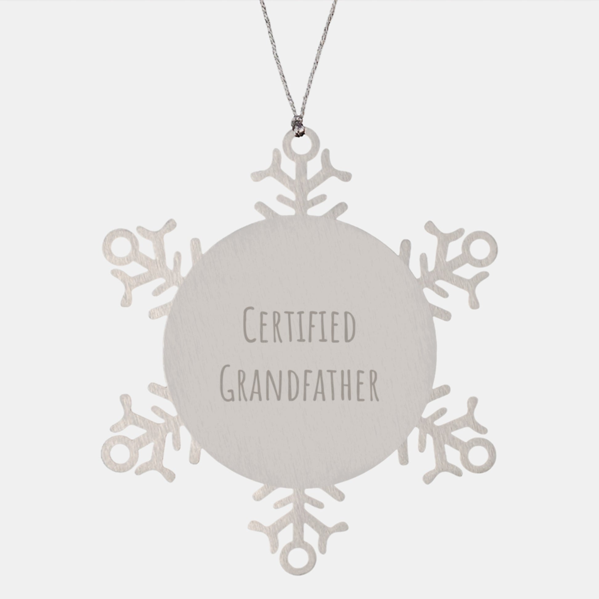Funny Grandfather Gifts from Men to Grandfather for Christmas Unique Snowflake Ornament - Image 1