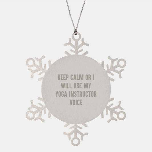 Funny Yoga Instructor Gifts from Men to Women - Snowflake Ornament for Yoga Instructor, Christmas Unique Gifts, Inspirational Quotes for Yoga Instructors - Image 1