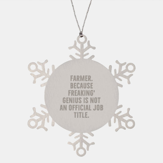 Funny Farmer Snowflake Ornament Gifts from Men to Family, Unique Christmas Unique Gifts for Farmer, Snowflake Decoration - Image 1