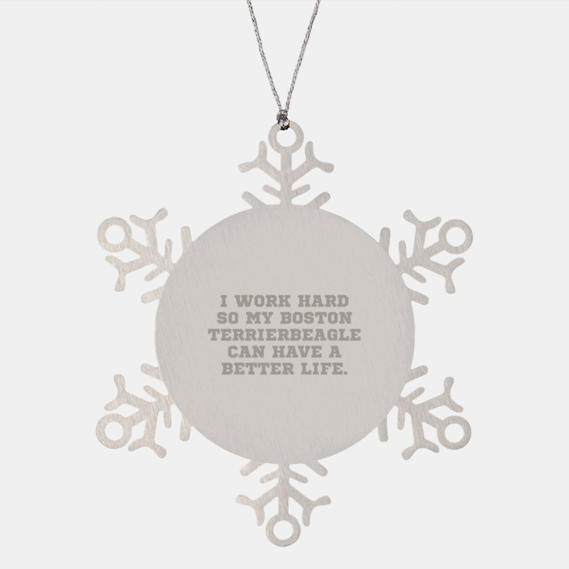 Boston Terrier Dog Lover's Funny Snowflake Ornament Gifts from Men to Family on Christmas Unique Presents - Image 1