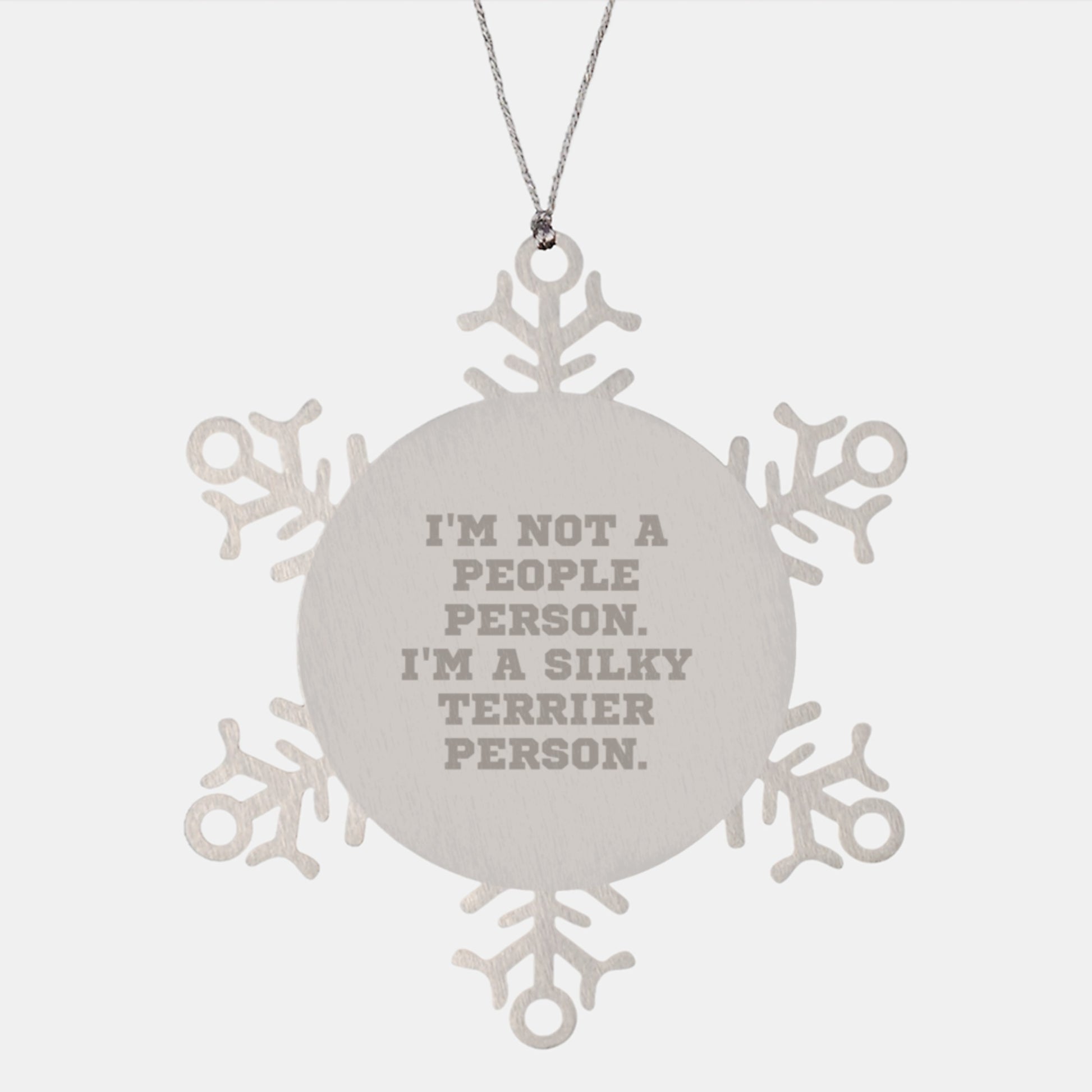 Funny Silky Terrier Dog Gifts from Men Women for Christmas Unique Snowflake Ornaments - Image 1