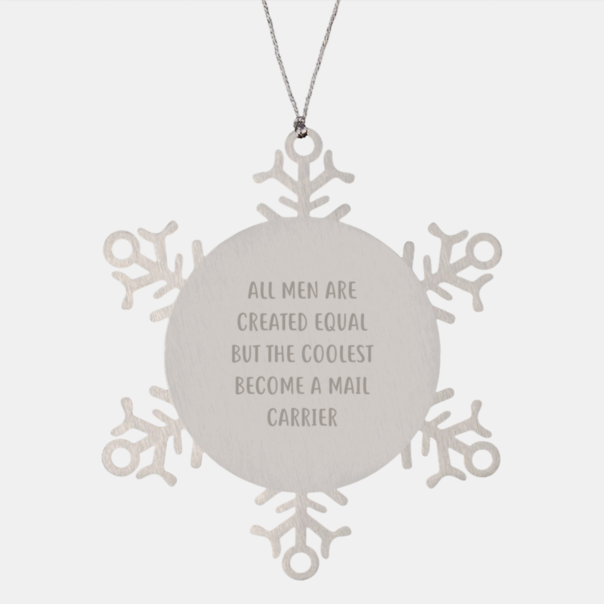 Funny Mail Carrier Gifts from Men to Family Members Unique Christmas Ornament Snowflake - Image 1